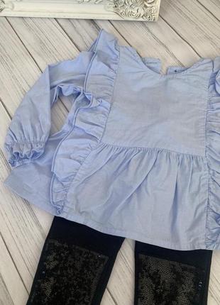 Блуза zara, лосины h&amp;m. костюм для девочки 2-3 года