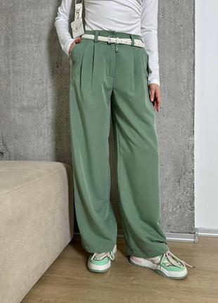 Класичні брюки палаццо вільні штани чорні зелені сірі білі трендові стильні