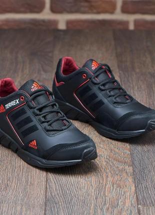 Мужские кожаные кроссовки в стиле adidas, чоловічі кросівки з натуральної шкіри2 фото