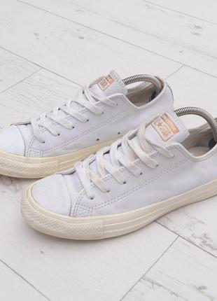 Converse кожаные кеды р. 37, белого цвета шикарные брендовые кеды кроссовки трендовые и стильные2 фото