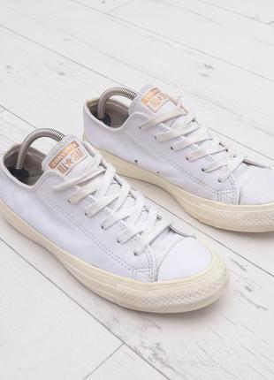 Converse кожаные кеды р. 37, белого цвета шикарные брендовые кеды кроссовки трендовые и стильные1 фото