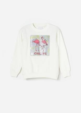 Стильный свитшот reserved сotton sweatshirt with appliqué,на 13-14 лет (164 см)