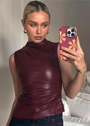 Топовый топ женский из эко кожи 🤌
