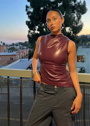 Топовый топ женский из эко кожи 🤌