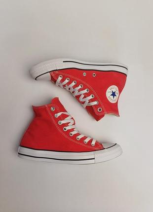 Converse, высокие красные кеды3 фото