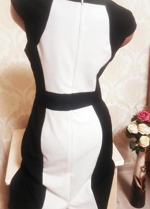 Стильное красивое черно белое платье5 фото
