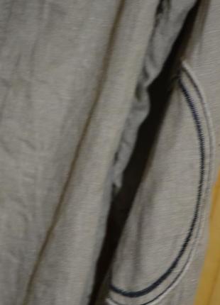 Стильная фирменная приталенная рубашка из некрашеного льна soccx  германия s.5 фото