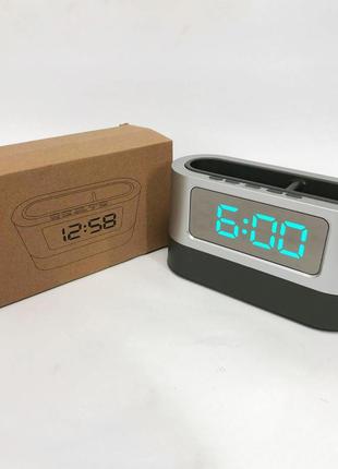 Годинник підставка для ручок 038, настільний електронний годинник з підсвічуванням, лід годинник настільний