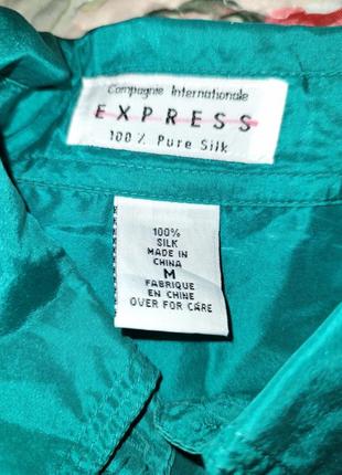 Рубашка  роскошный цвет бирюза с карманом 100% pure silk  l- xxl7 фото