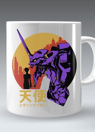 Чашка біла "evangelion"
