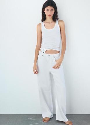 Джинси жіночі білі широкі. джинси балон zara new