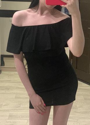 Черное мини платье xxs-s