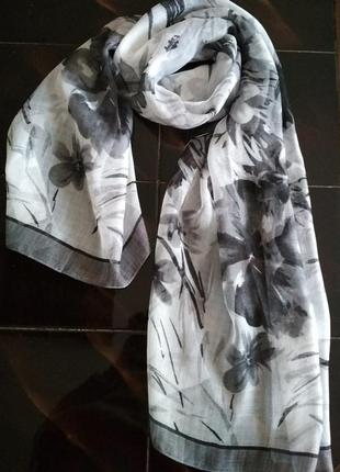 Красивый шарф женский, весенний, легкий, лен, 150х50см, хорошее качество3 фото