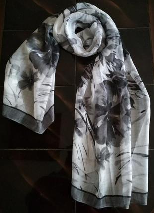 Красивий шарф жіночий, весняний, легкий, льон 150х50см, гарна якість5 фото