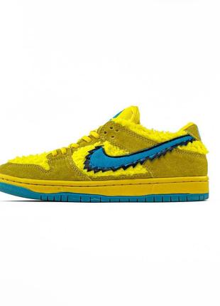 Топовые мужские кроссовки nike sb dunk low grateful dead x yellow bear