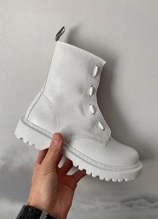 Ботинки dr. martens 1460 white lux белый цвет термо (36-40)💜1 фото