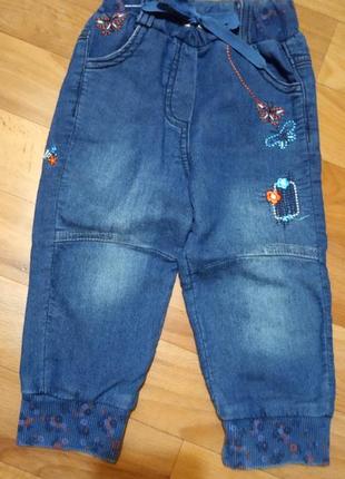 Трикотажные джинсы для девочек на 1,5 года1 фото
