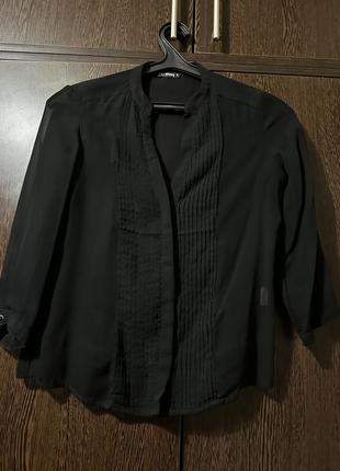 Черная женская блуза рубашка