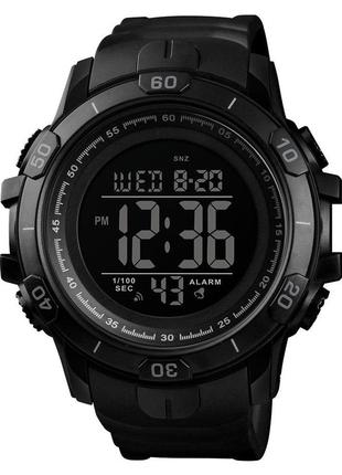 Мужские электронные водонепроницаемые спортивные часы  skmei 1475 bk