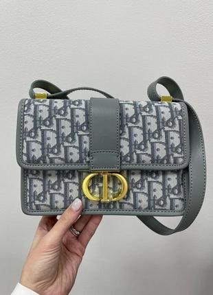 Сумка christian dior 30 montaigne chain bag grey dior oblique jacquard