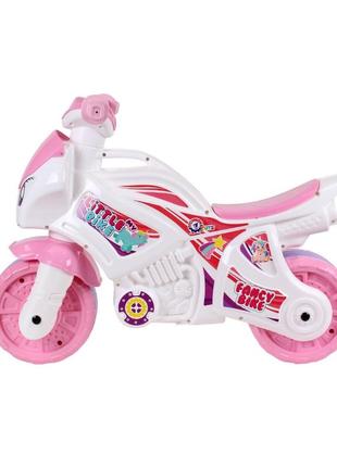 Каталка-біговець "мотоцикл" технок 5798txk біло-рожевий3 фото