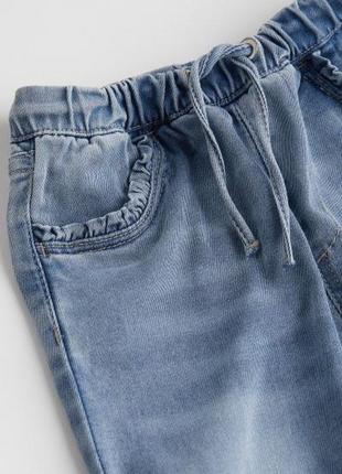 Брендовые стильные джинсы джоггеры для девочки из легкого коттона. весна - осень4 фото