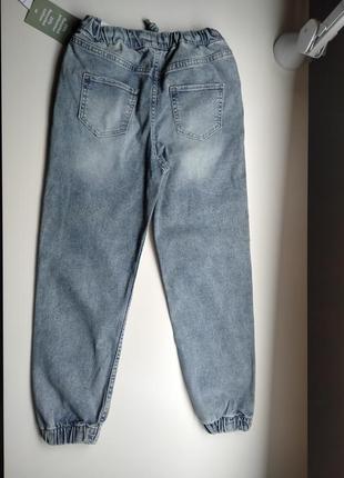 Брендовые стильные джинсы джоггеры для девочки из легкого коттона. весна - осень8 фото