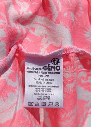 Яркое лёгкое летнее розовое платье с кружевом на спине gemo франция9 фото