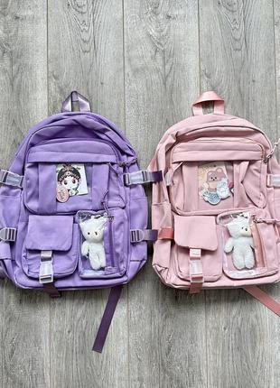 Черный школьный детский рюкзак для школы, портфель сумка в корейском стиле5 фото