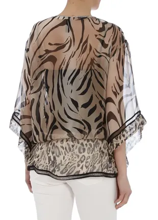 Шелковая блуза туника marc cain р. m-l шелк, блузка, премиум, леопардовая4 фото