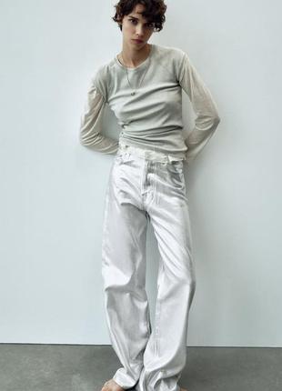 Металізовані джинси від бренду zara1 фото