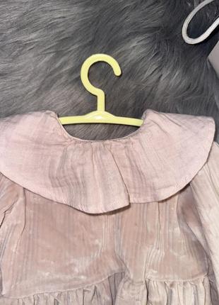 Стильна трендова велюрова сукня в рубчик з ошатним мусліновим комірцем для дівчинки 2/3р george4 фото