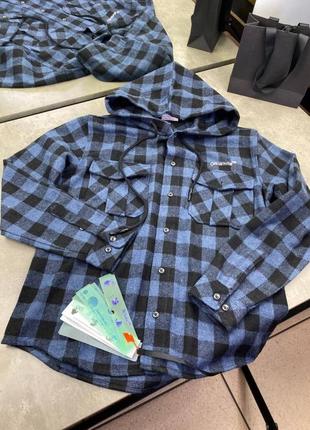 Сорочка синя off white blue p039