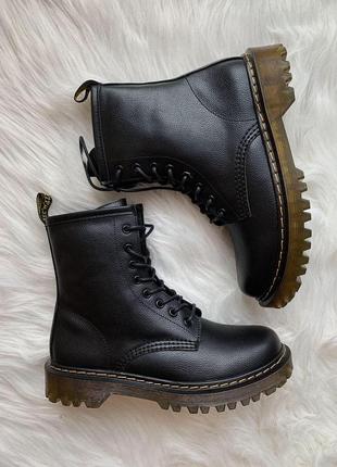 Женские ботинки dr. martens 1460 lux черный цвет термо (36-40)💜9 фото