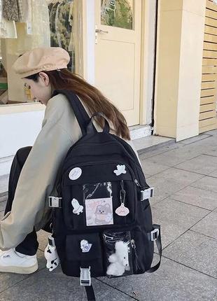 Розовый школьный детский рюкзак для школы, портфель сумка в корейском стиле10 фото