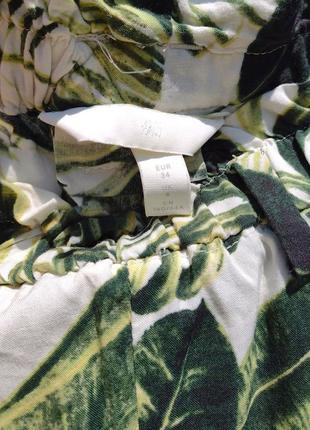 Гарні літні штани з зеленим листям із кишенями h&amp;m9 фото