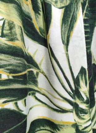 Красивые летние брюки с зелёными листьями с карманами h&m8 фото
