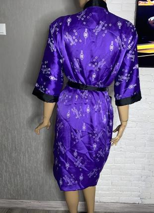 Сатиновый двусторонний халат в японском стиле.4 фото