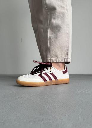 Кроссовки adidas samba wales bonner white bordo