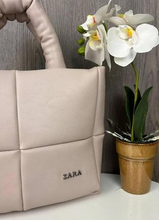 Женская дутая сумочка на плечо, качественная классическая мягкая сумка для девушек под zara4 фото