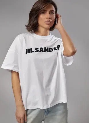 Женская футболка jil sander белый6 фото