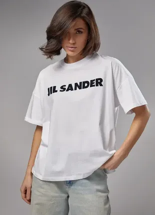 Женская футболка jil sander белый1 фото