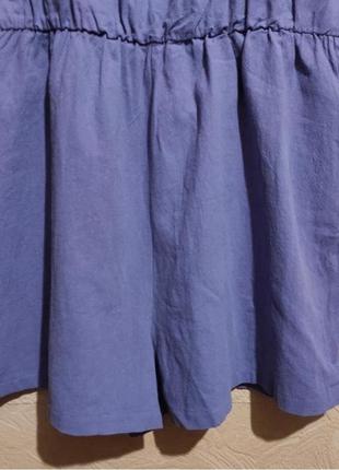 Жіночий комбінезон shein з шортами на брителях однотонний бузковий4 фото