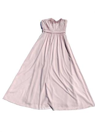 Длинное красивое нежно розовое платье h&m3 фото