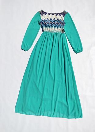 Красивое якрое голубое платье made in italy
