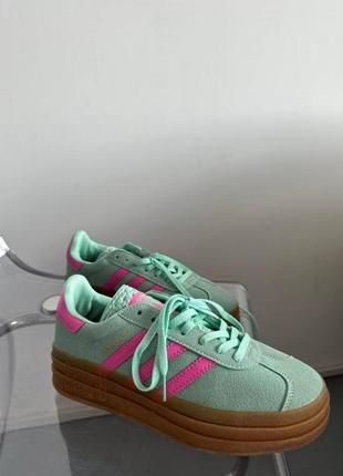 Жіночі кросівки adidas gazelle bold mint/ pink4 фото