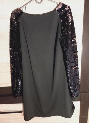 Платье мини платье черное с пайетками1 фото