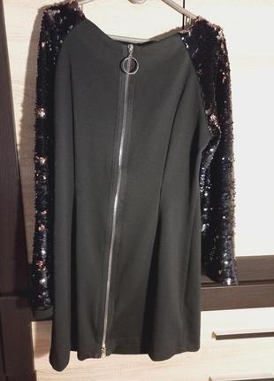 Платье мини платье черное с пайетками2 фото
