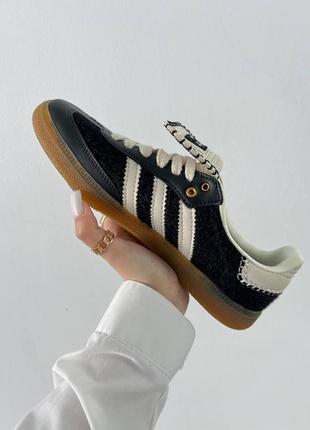 Кожаные кеды adidas wales bonner x samba pony 'black6 фото