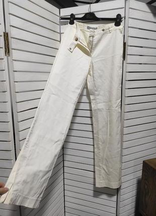 Білі молочні прямі штани ретро брюки 44 46 s m  жіночі
